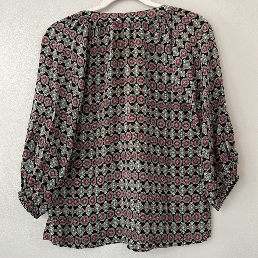 Anthropologie Kachel 100% Silk 3/4 Sleeve Top - Picture 5 of 5